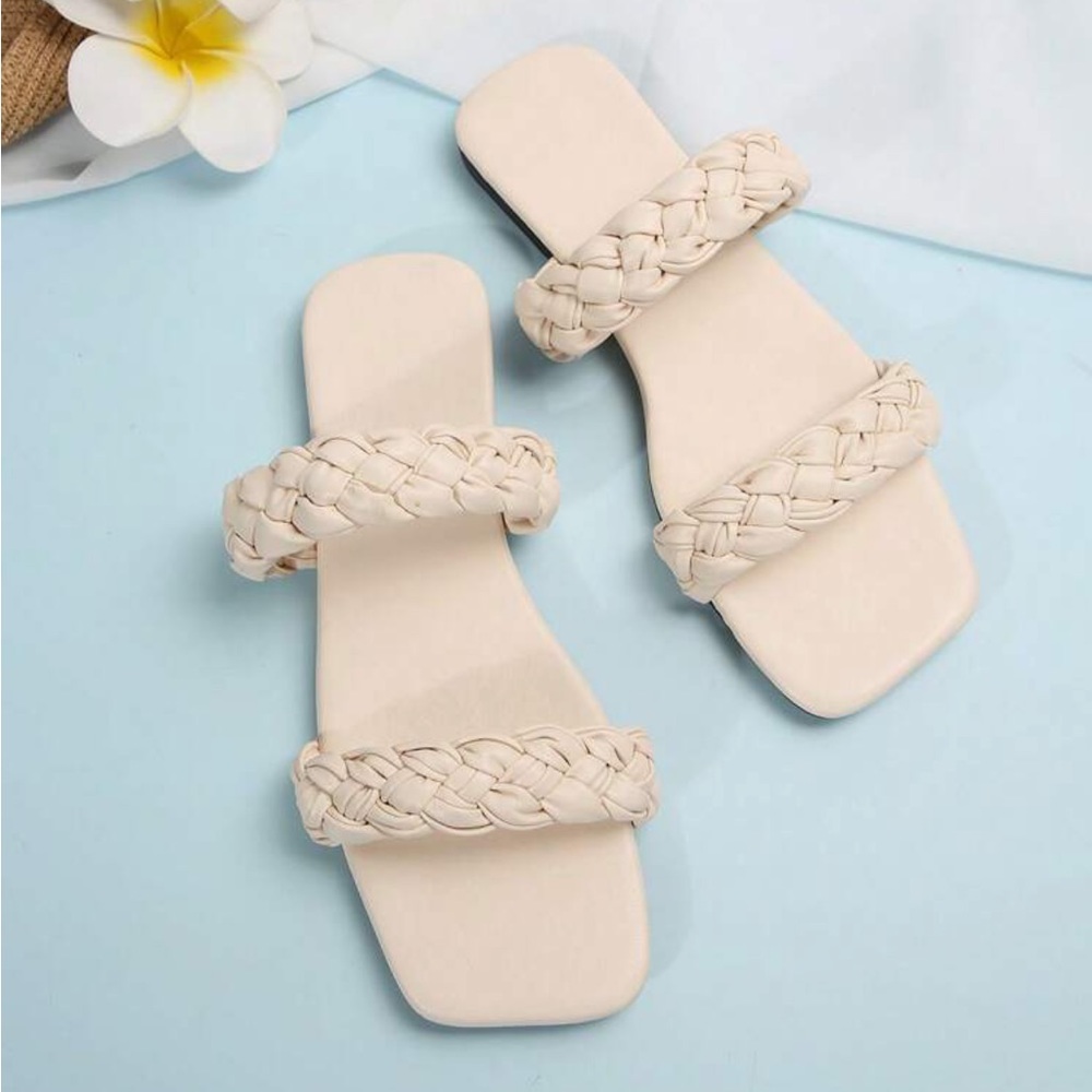 New Summer Women's Woven Korean Style Daily Casual Flat Sandals - Picture 2 of 4